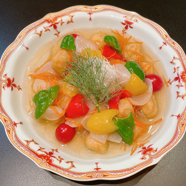 鰆の野菜餡掛け